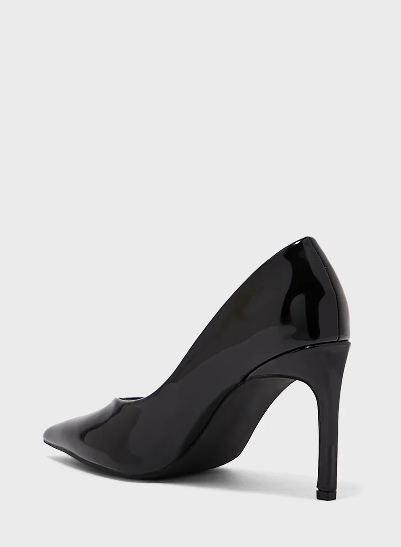 Truffle Shiny Pointed Pump