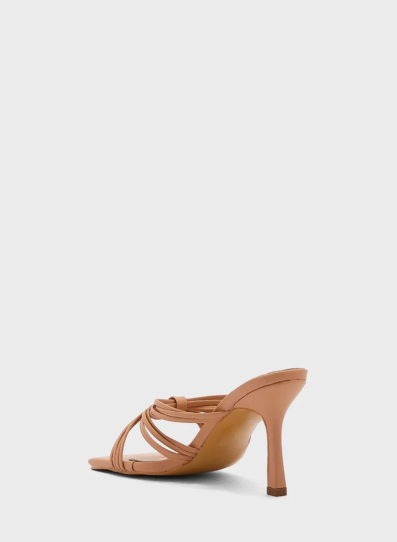 ELLA Multi-Strand Square Toe Mule Sandal
