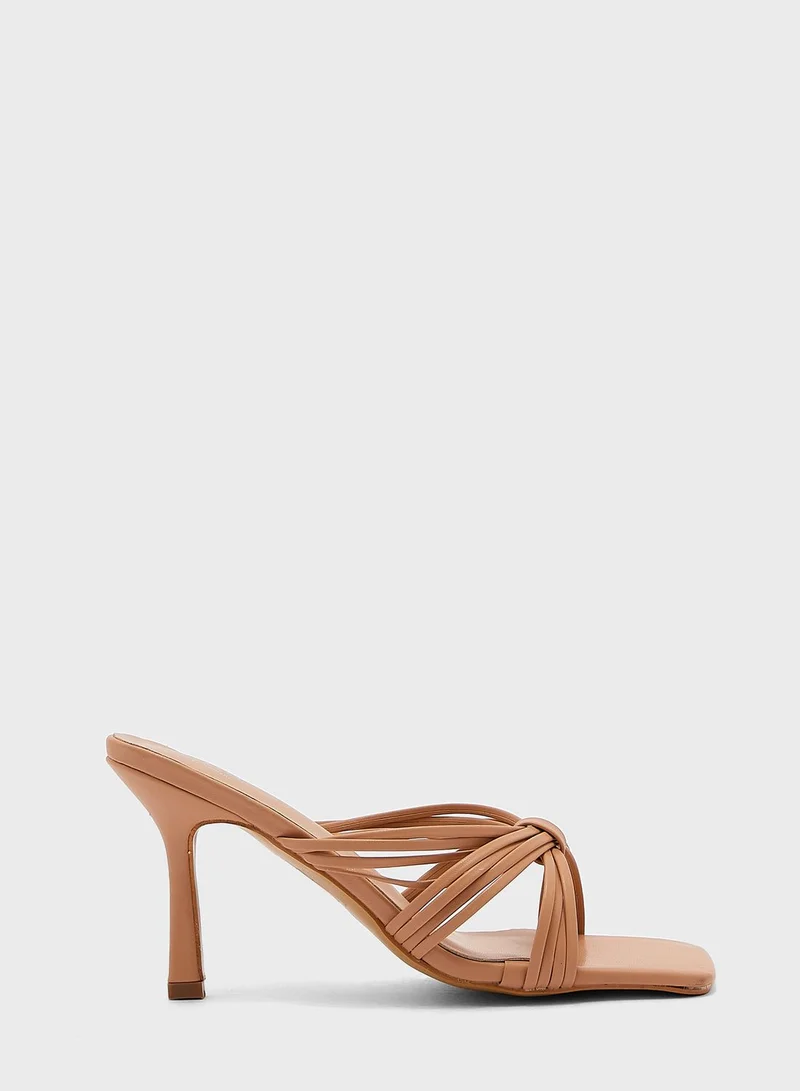 ELLA Multi-Strand Square Toe Mule Sandal