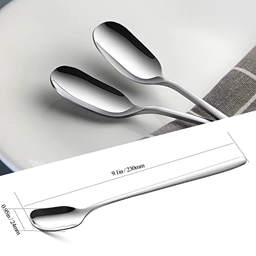 AYFDISHS Long Handle Ice Tea Spoons, 9.1-Inch Stainless Steel Stirring Spoons for Coffee, Ice Cream, Cocktail Mixing and Cold Drinks - Set of 4 - Image 4