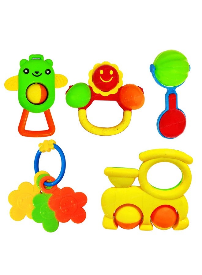 فنبلاست خشخيشة FunBlast للأطفال - عبوة من 5 قطع خشخيشة للأطفال، لعبة للأطفال حديثي الولادة، ألعاب أطفال - متعددة الألوان - Image 1
