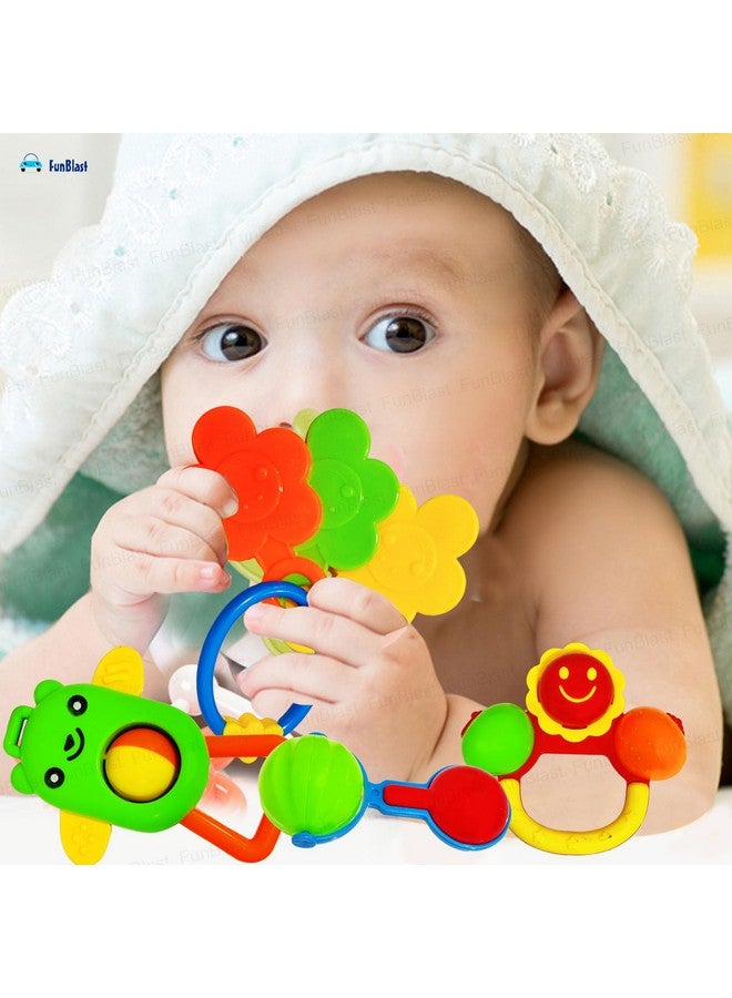فنبلاست خشخيشة FunBlast للأطفال - عبوة من 5 قطع خشخيشة للأطفال، لعبة للأطفال حديثي الولادة، ألعاب أطفال - متعددة الألوان - Image 4
