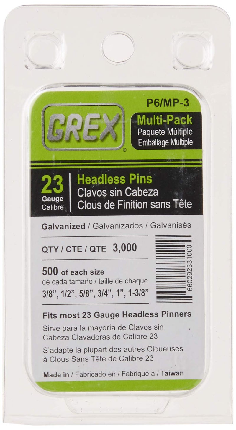 GREX P6/MP-3 23 Gauge Multi-Pack Headless Pins (3,000 per box) - Image 2