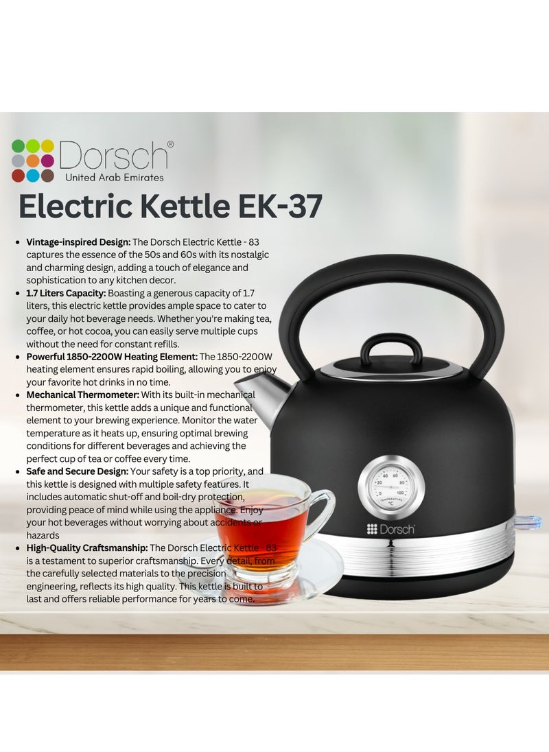 Danish Design Electric Kettle | 1.7L Capacity, 1800-2200W Power | Analog Temperature Display, Auto Shut-Off | Stylish Stainless Steel Body, Quick Boiling Technology (EK-37) - pzsku/Z6EDDE9B27D6933B1DC18Z/45/_/1718802708/86cdf52e-e9b6-4b25-b4a4-0c5bb572ade3