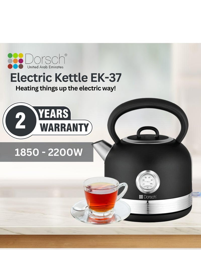 Danish Design Electric Kettle | 1.7L Capacity, 1800-2200W Power | Analog Temperature Display, Auto Shut-Off | Stylish Stainless Steel Body, Quick Boiling Technology (EK-37) - pzsku/Z6EDDE9B27D6933B1DC18Z/45/_/1718802708/ee7b4eb1-071b-4dba-b45a-a83c12ffe39e