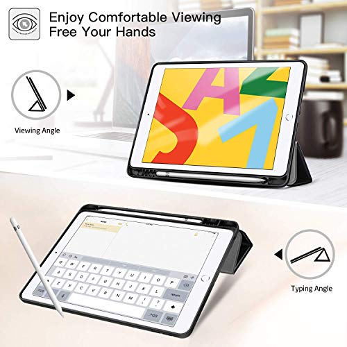 Oaky Case Compatible with iPad Air 3 2019 10.5 inch with Pencil Holder Case Cover for Air 3rd Generation 2019 Auto Sleep/Wake [Model - A2152 A2123 A2153 A2154] - Black - Image 4