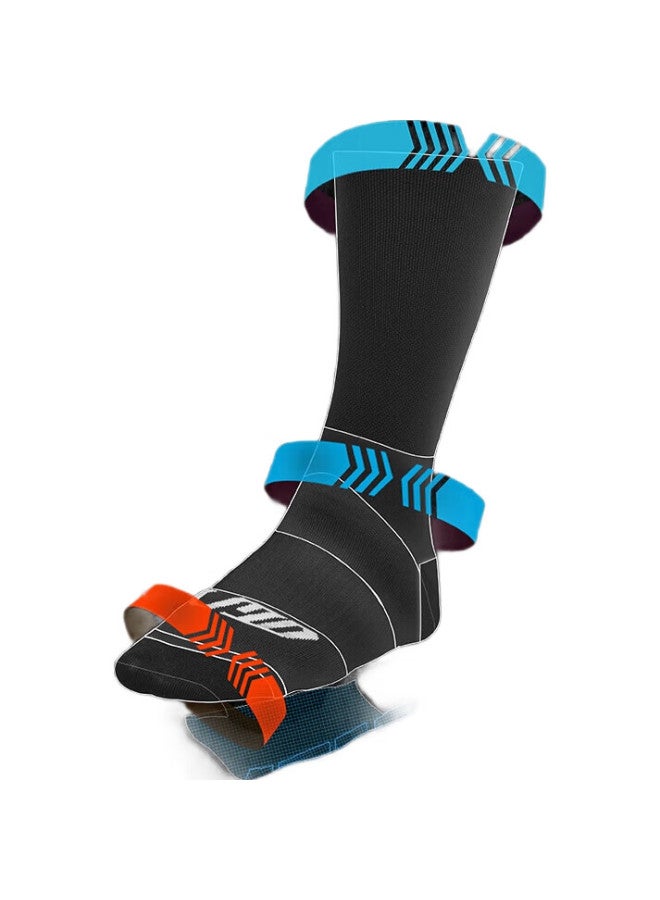 Lampada Breathable Reflective Cycling Socks For Men And Women, Bicycle Road Bike Sports Socks, Running Socks, Mid-Calf, Black - Image 3