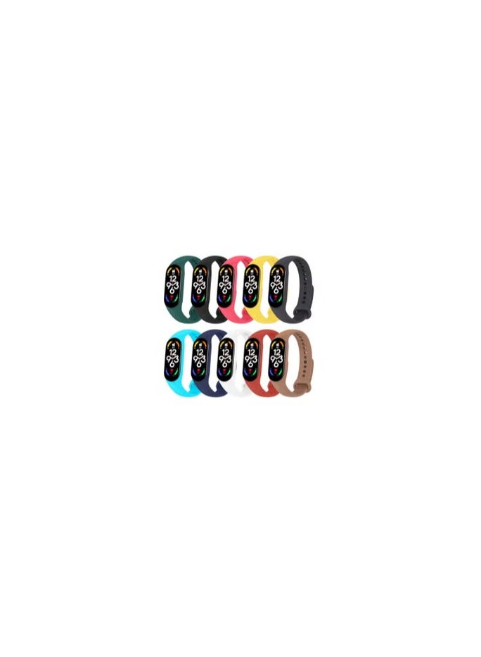 CATANES 10-Pack for Xiaomi Mi Band 7 Watch Strap Soft Silicone Replacement Band Sport Bracelet Wristband Compatible with Mi Band 7 Fitness Tracker - Image 2