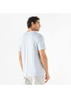 Iconic Iconic Textured T-shirt with Crew Neck and Short Sleeves  - Image 3