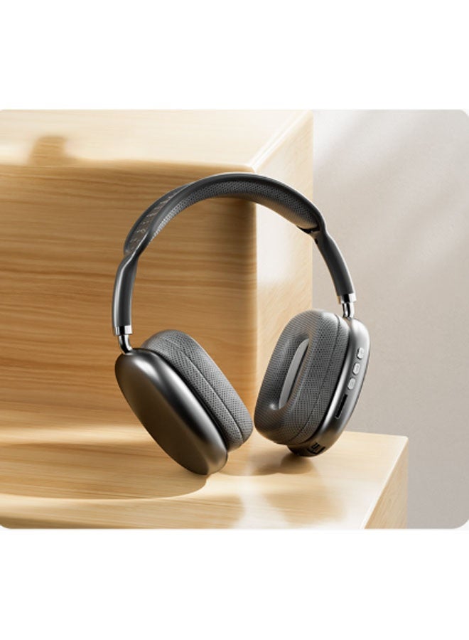 Bluetooth and wired connection dual-mode headphones Gaming Bluetooth headset Enhanced battery life edition Music headphones Retractable design Bluetooth 5.3 gaming headset Noise-cancelling over-ear headphones (Black) - Image 1