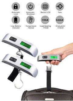 Sunvox 2 Pcs Digital Hanging Luggage Scale Portable Handheld Baggage Scale for Travel Suitcase Scale for Traveling with LCD Display 50kg/110lb ((2Pcs))  - Image 2