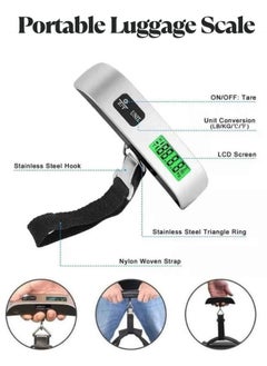 Sunvox 2 Pcs Digital Hanging Luggage Scale Portable Handheld Baggage Scale for Travel Suitcase Scale for Traveling with LCD Display 50kg/110lb ((2Pcs))  - Image 3