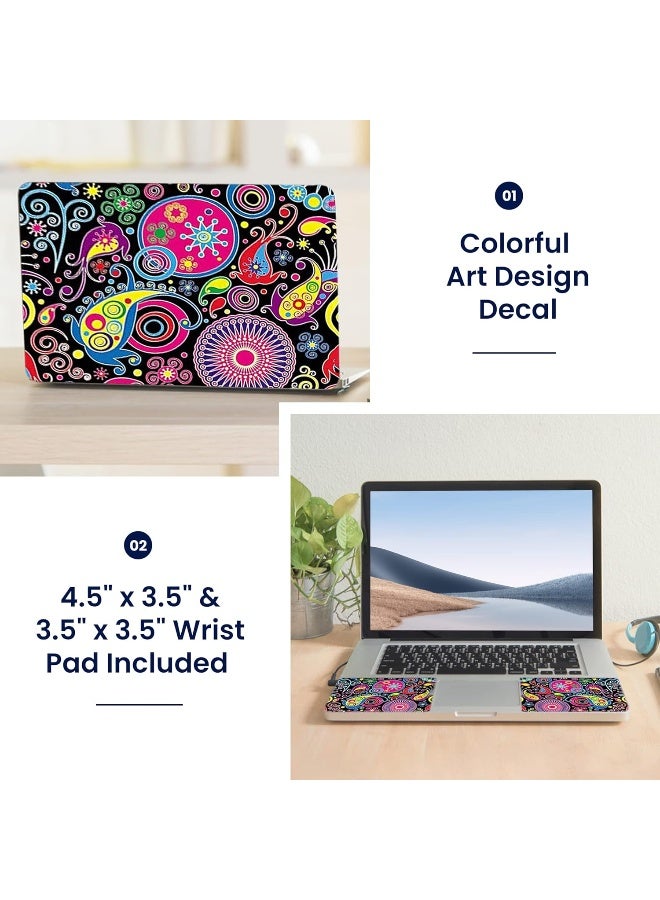 Home Trove Lss 15 15.6 Inches Laptop Notebook Skin Sticker With 2 Wrist Pads - Reusable Cover Protector Vinyl Sticker Cover Decal Fits 13" - 16" Hp Asus Acer Samsung - Art Design  - Image 2
