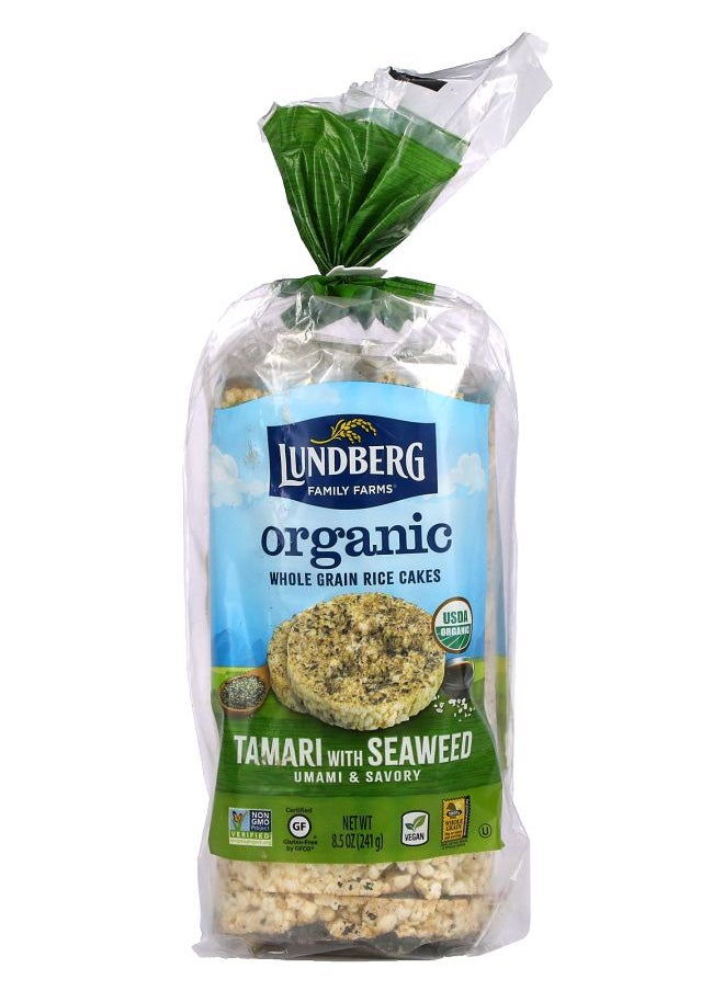 Lundberg - Organic Whole Grain Rice Cakes Tamari with Seaweed 8.5 oz (241 g) - Image 1