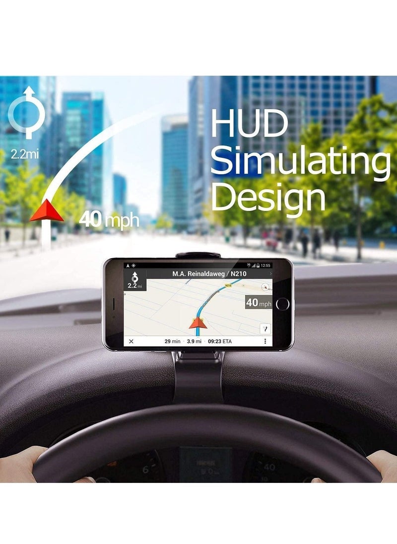 عام Car Phone Holder Dashboard Cellphone Mount Mobile Clip Stand HUD Non-Slip Cell Phone Holder Design for Smart phone(3.0-6.5inch) - Image 2