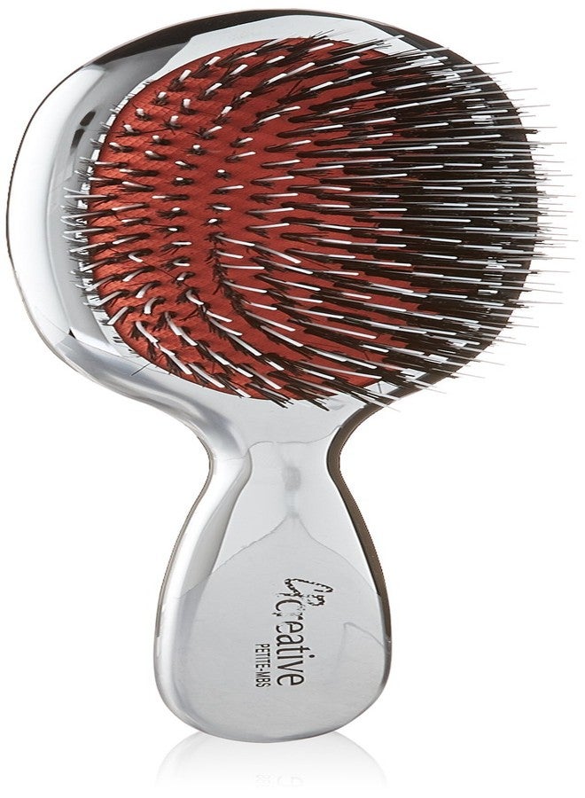 Creative Hair Brushes Petite Mixed Bristles, Silver - Image 1