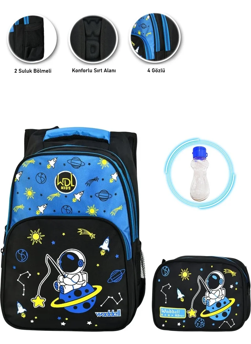 Masho Trend Astronaut School Bag with Fishing Rod + Nutrition + Water Bottle - Space Bag Primary School Bag Backpack