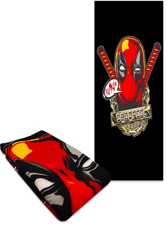 Deadpool Beach Towel Set - Bundle of 40" x 72" Marvel Beach Towel with Stickers and More Beach Accessories - Image 2