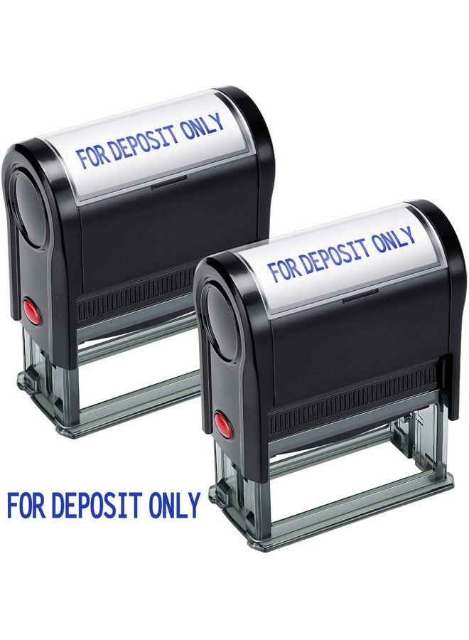 Teling 2 Pcs Stamp Self Inking Rubber Stamp Ink Office Stamps For Business Message Payable Accounts Office Supplies And Retail Use (Blue For Deposit Only Style) - Image 1