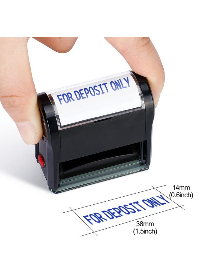 Teling 2 Pcs Stamp Self Inking Rubber Stamp Ink Office Stamps For Business Message Payable Accounts Office Supplies And Retail Use (Blue For Deposit Only Style) - Image 2