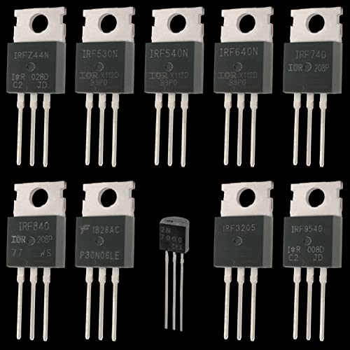 EEEEE 10 Values 70 Pcs Logic Level PMOS NMOS Kit MOSFET Transistor Assortment Kit N Channel P Channel MOSFET Driver IRFZ44N IRF530N IRF540N IRF640N IRF740 IRF840 RFP30N06LE 2N7000 IRF3205 IRF9540 - Image 4