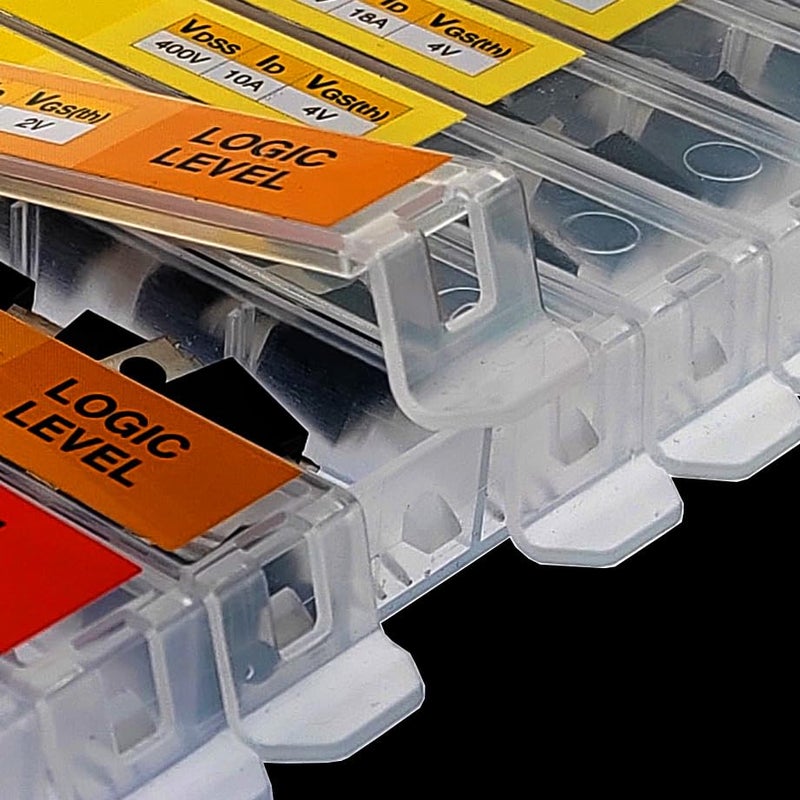 EEEEE 10 Values 70 Pcs Logic Level PMOS NMOS Kit MOSFET Transistor Assortment Kit N Channel P Channel MOSFET Driver IRFZ44N IRF530N IRF540N IRF640N IRF740 IRF840 RFP30N06LE 2N7000 IRF3205 IRF9540 - Image 3