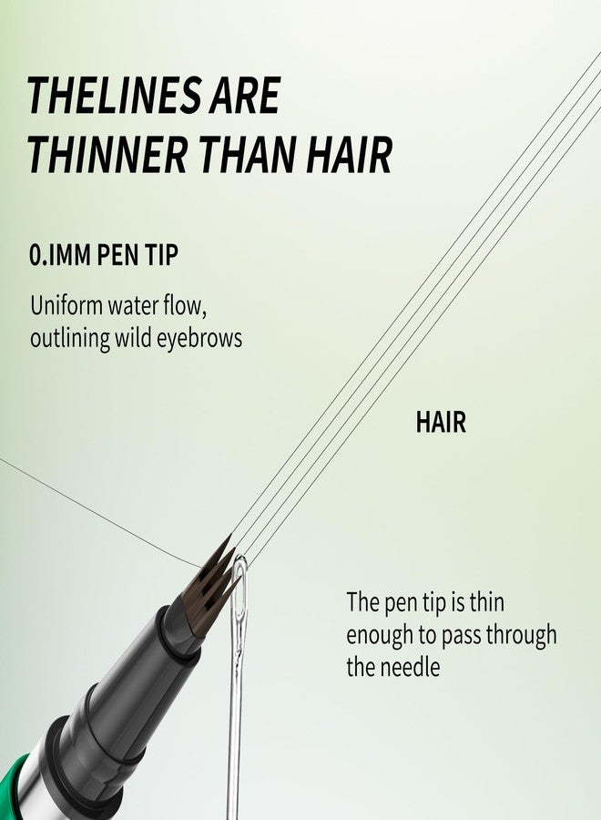 W3W Microblading Eyebrow Pen, 4 Tip Precise Microblade Eyebrow Pencil That Looks Like Hair, Waterproof Natural Eye Brow Pencils for Women, Non Dry Out and Last All Day (Black Brown) - Image 3