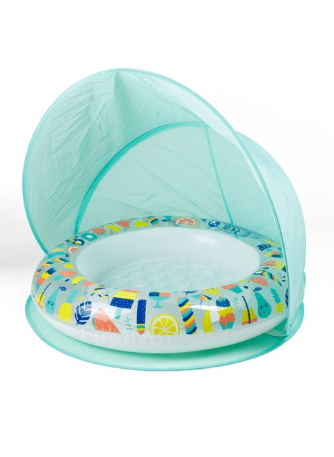 Eurekakids Baby Pool With Tent 40+UPF UV Protection  | Perfect for Beach, Pool and Travel | For 18M+