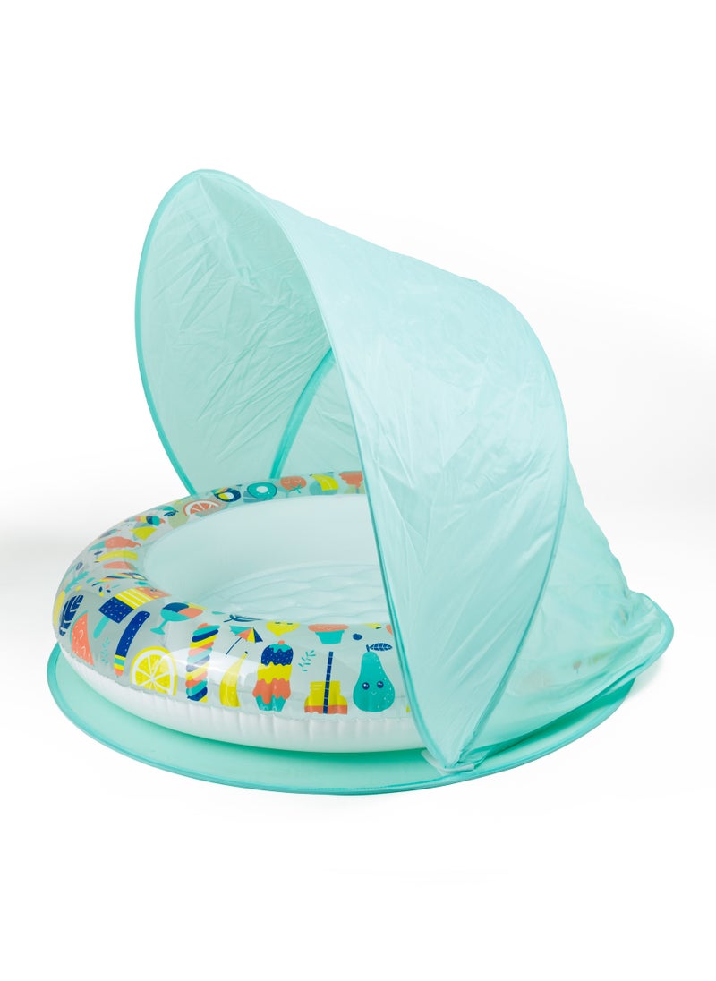 Eurekakids Baby Pool With Tent 40+UPF UV Protection  | Perfect for Beach, Pool and Travel | For 18M+