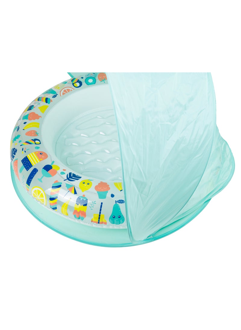 Eurekakids Baby Pool With Tent 40+UPF UV Protection  | Perfect for Beach, Pool and Travel | For 18M+