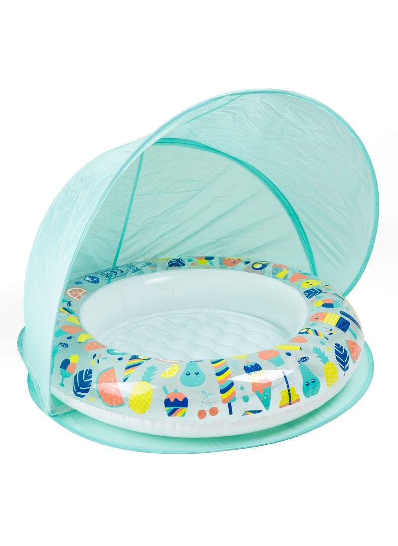 Eurekakids Baby Pool With Tent 40+UPF UV Protection  | Perfect for Beach, Pool and Travel | For 18M+