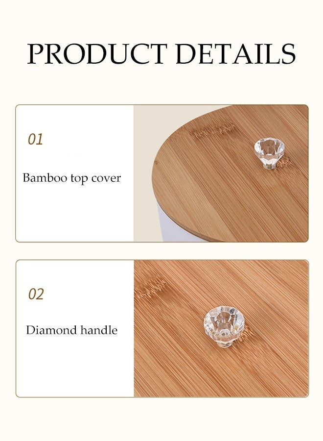 DUNISO 6 Pieces Bathroom Accessories Set , Plastic Bath Set with Trash Can,Toilet Brush,Soap Dispenser,Soap Dish and Lotion Set ,Toothbrush cup, Toothbrush Holder (White) - Image 3