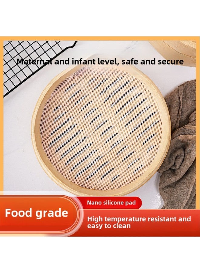 Silicone Steamer Pad Food Grade Steamed Cloth Household Non-Stick Steamed Steamed Cloth Steamed Bread Steamed Buns Steamed Buns Steamed Buns Steamed Paper Cushion-Dimensions:Food Grade Silicone Pad 17cm - Image 2