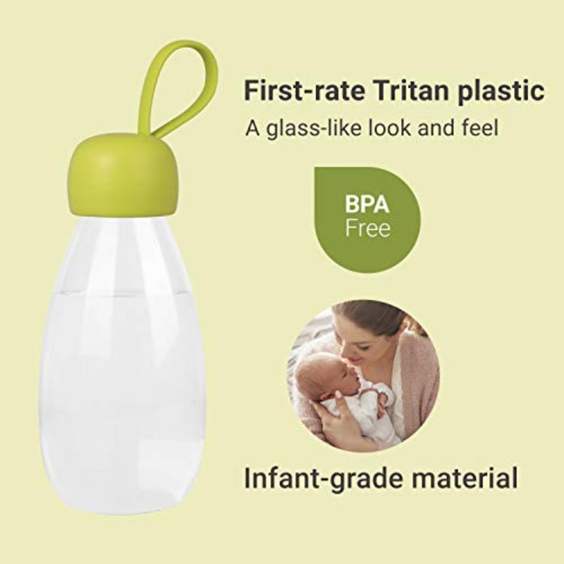 BPA Free Water Bottle, /360ml Cute Water Bottle with Carrying Strap, Ideal for Boys Girls Students Women Healthy Hydration-Green - Image 2