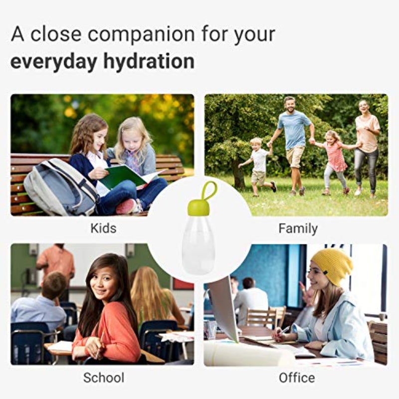BPA Free Water Bottle, /360ml Cute Water Bottle with Carrying Strap, Ideal for Boys Girls Students Women Healthy Hydration-Green - Image 5