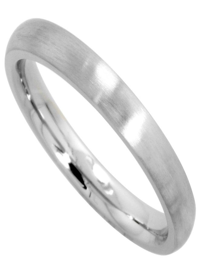 Sabrina Silver Surgical Stainless Steel 3mm Domed Wedding Band Thumb/Toe Ring Comfort-Fit Matte Finish Size 10 - Image 1