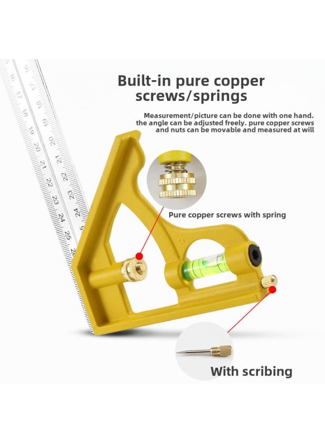 Genuine Huantian Woodworking Special Tools High-precision Stainless Steel Multi-function Laser Scale Combination Movable Square Ruler-Model:Horizontal Field 5318 Combination Square  - Image 4