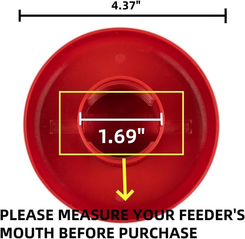 REZIPO Hummingbird Feeder Accessories Set Replacement Plastic Base and Part Seal Ring for Hummingbird Feeder Base (Red) - Image 5