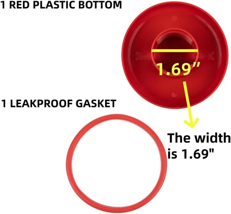 REZIPO Hummingbird Feeder Accessories Set Replacement Plastic Base and Part Seal Ring for Hummingbird Feeder Base (Red) - Image 2