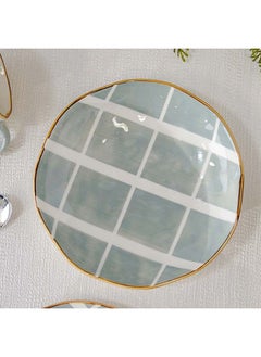 DANUBE HOME Akesha Dinner Plate Fine Porcelain Elegant Tableware Versatile Dinner Plate High Quality Dinnerware For Home Kitchen & Dining Room L26.7xW26.7xH2.8cm Blue  - Image 1