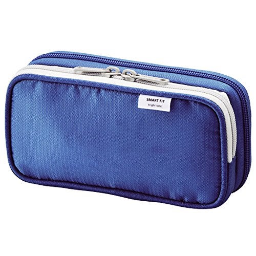 LIHIT LAB Double Pen Case, 3.3 x 6.9", Blue (A7660-8) (A-7660-8) - Image 1