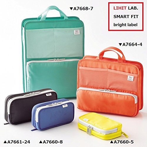 LIHIT LAB Double Pen Case, 3.3 x 6.9", Blue (A7660-8) (A-7660-8) - Image 5
