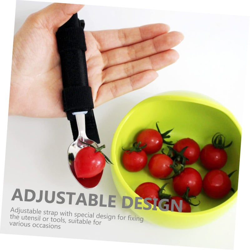 2pcs Adjustable Utensil Strap For Disabled Individuals Lightweight Eating Aid For Enhanced Independence And Comfort Blue - Image 3