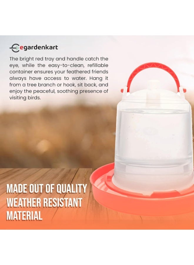 Egardenkart إي غاردن كارت، مغذي مياه الطيور الخارجي - 15 لتر، مغذي الطيور الخارجي | موزع مياه الطيور لجميع الطيور والحيوانات | مغذي مياه الطيور الخارجي (15 لتر) - Image 3