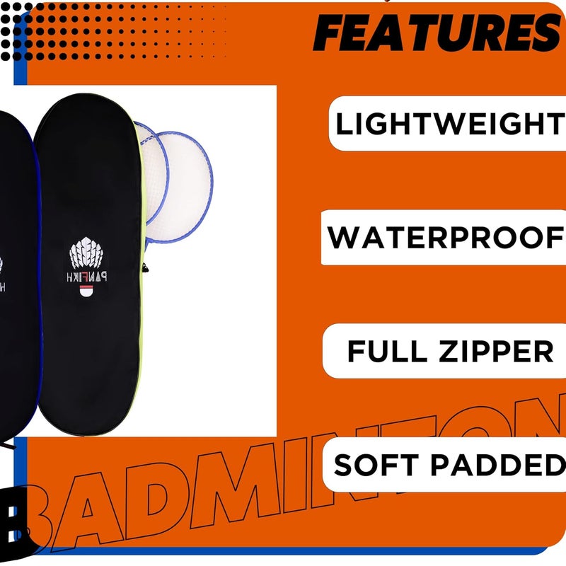 PANFIKH Polyester Waterproof Badminton Bag - Single Shoulder Kit With Zipper | Unisex Squash Cover | Gear Accessories and Racket Cover, Blue - Image 3