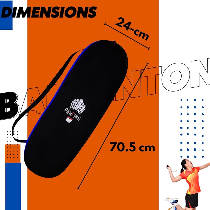 PANFIKH Polyester Waterproof Badminton Bag - Single Shoulder Kit With Zipper | Unisex Squash Cover | Gear Accessories and Racket Cover, Blue - Image 4