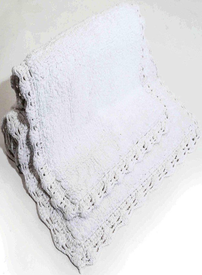 Chesapeake مجموعة سجادة حمام من قطعتين بتقنية الكروشيه، 21 × 34 بوصة و 17 × 24 بوصة، أبيض - Image 3