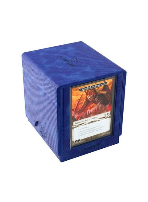 Gamegenic Sidekick Pro 100+ XL Convertible - Premium Deck Box with Secure Card Storage, UV Protected Slide Card Case, Display Top Card, Extra Token Drawer, Magnetic Closure, Blue Color, Made