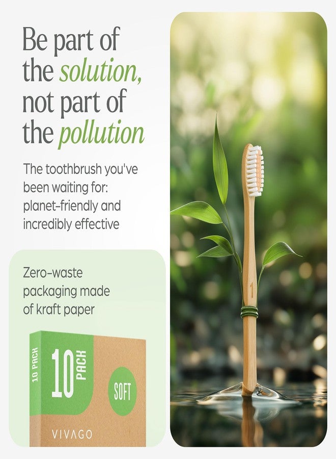 VIVAGO Bamboo Toothbrushes 30 Pack - BPA Free Soft Bristles Toothbrushes, Eco-Friendly, Natural Wooden Toothbrush - Image 3