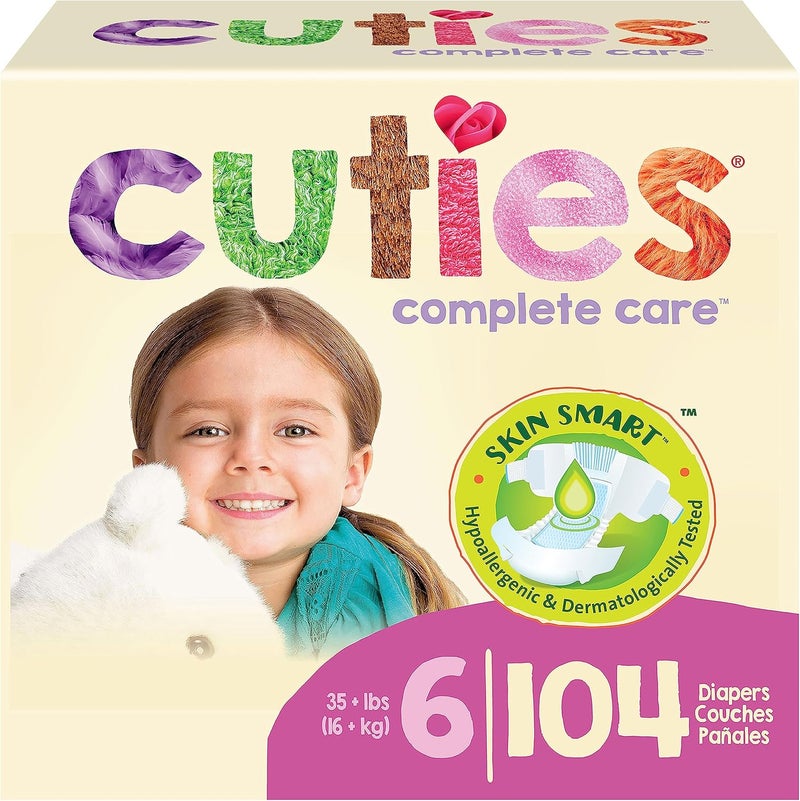 Cuties Complete Care Baby Diapers, Size 6 104 Count - Image 1